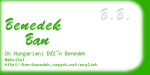 benedek ban business card